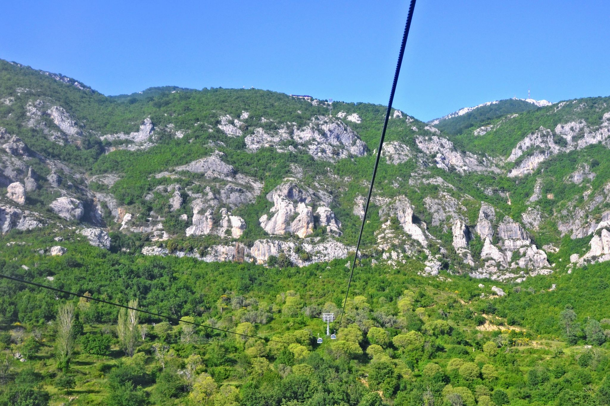 Photo of beautiful landscape seen from the Dajti Express cable car. The longest cableway in the Balkans. Tirana, Albania.