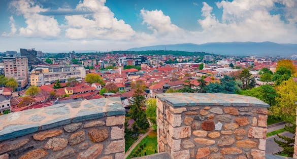Photo of wonderful summer cityscape of Skopje, North Macedonia.