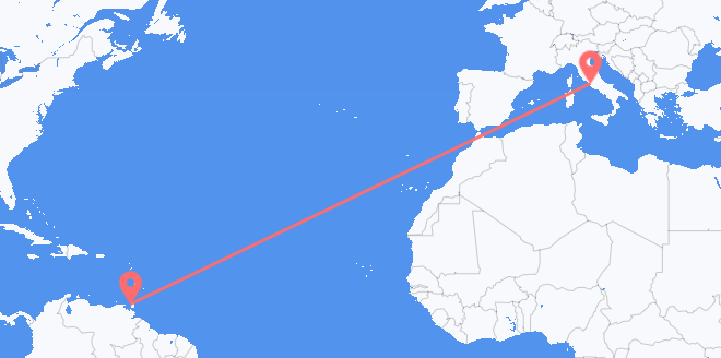 Trinidad & Tobago to Italy