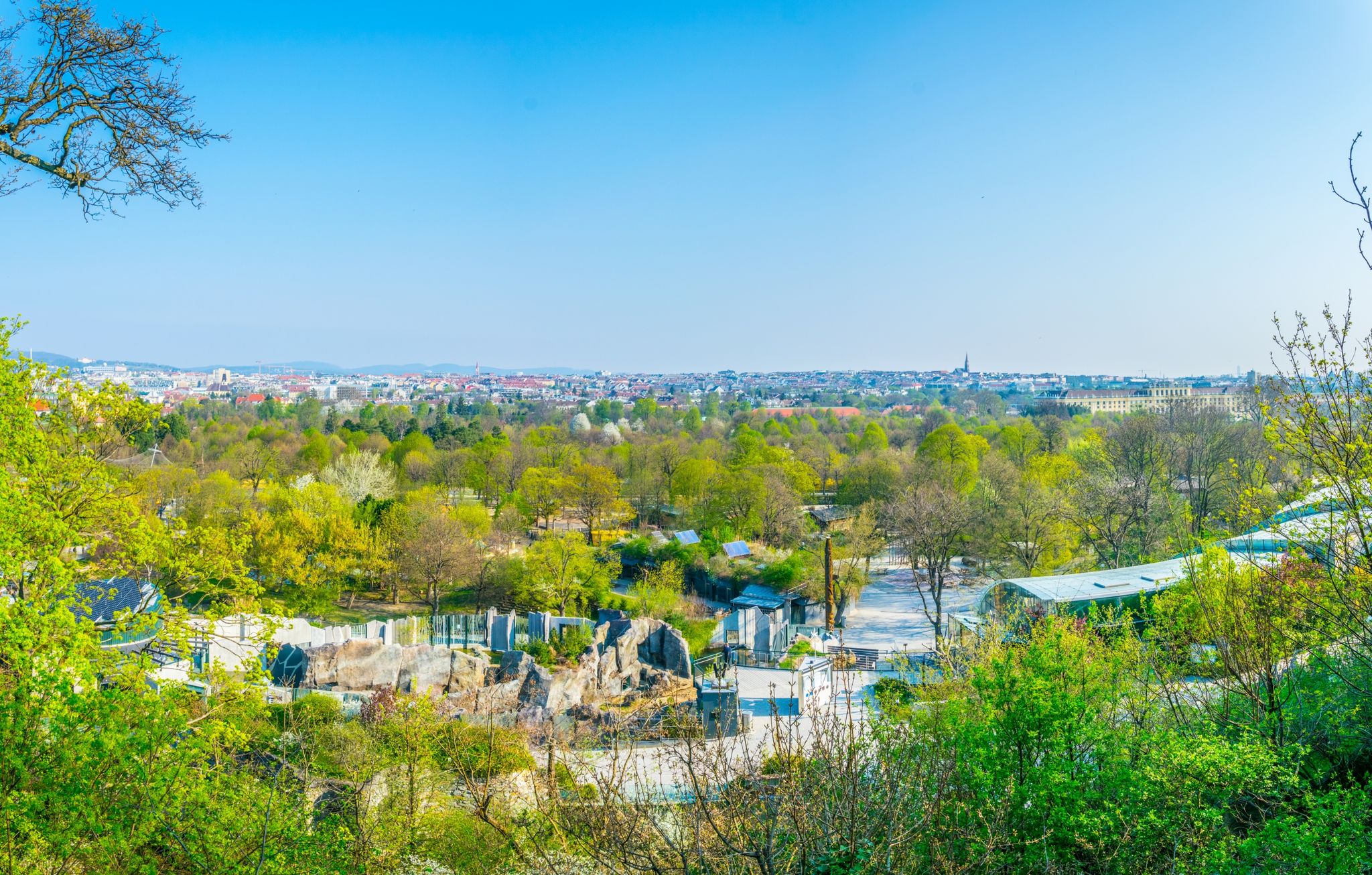 Photo of aerial view of Schonbrunn tiergarten zoological garden in Vienna, Austria.
