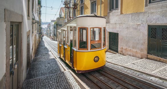 Photo of Bica Funicular (Elevador da Bica) - Lisbon, Portugal.