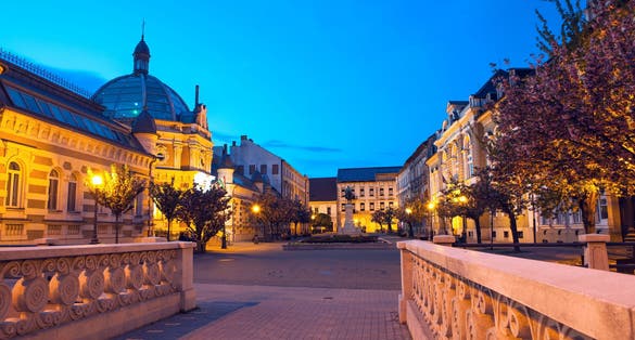 photo of view of Erzsebet square - Miskolc, Hungary.
