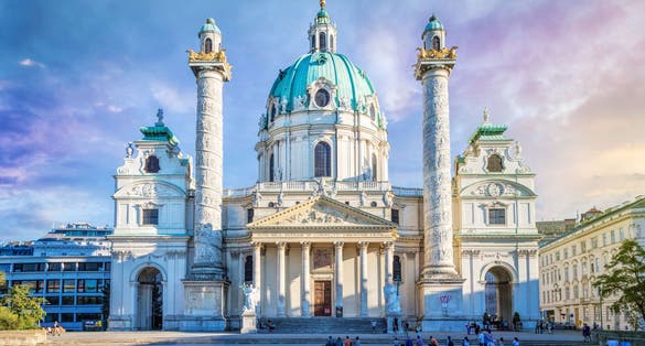 Photo of St. Charles's Church in Vienna, Austria.