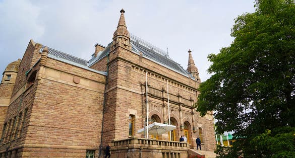 Photo of National Romantic granite building of Turku Art Museum, Finland.