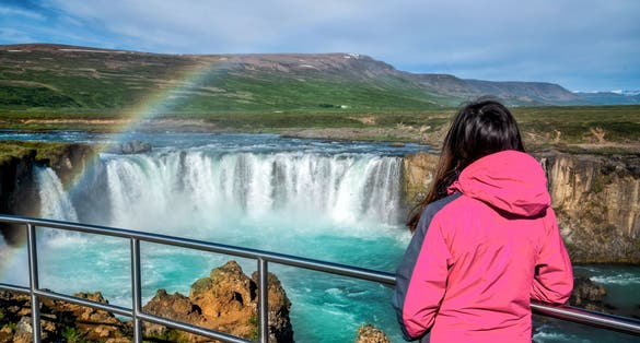 Photo of famous waterfall in Iceland, Reykjavik.