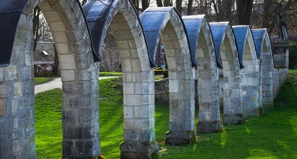 Photo of Arches of Songeon Park in Compiegne, France.
