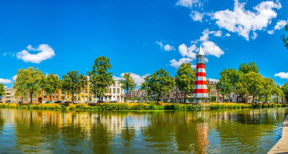 photo of view of Lighthouse at the Valkenberg park at Breda, Netherlands.