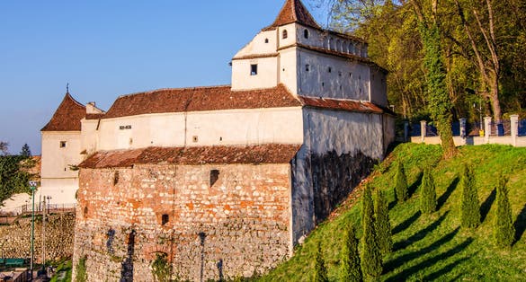 Photo of Weavers bastion was built between 1421-1436, for Brasov fortress, in hexagon shape military architecture.