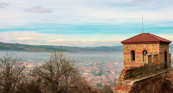 photo of  view of Hisarlaka Fortress is an ancient and medieval fortress occupying a hill at 2 kilometres to the south-east of Kyustendil, in what is now Bulgaria.,Kyustendil bulgaria.