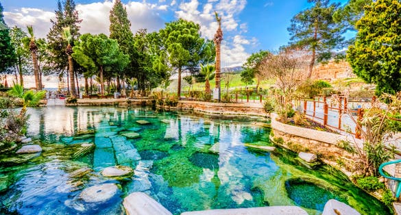 Photo of popular touristic destination during a Pamukkale visit, Denizli, Turkey.