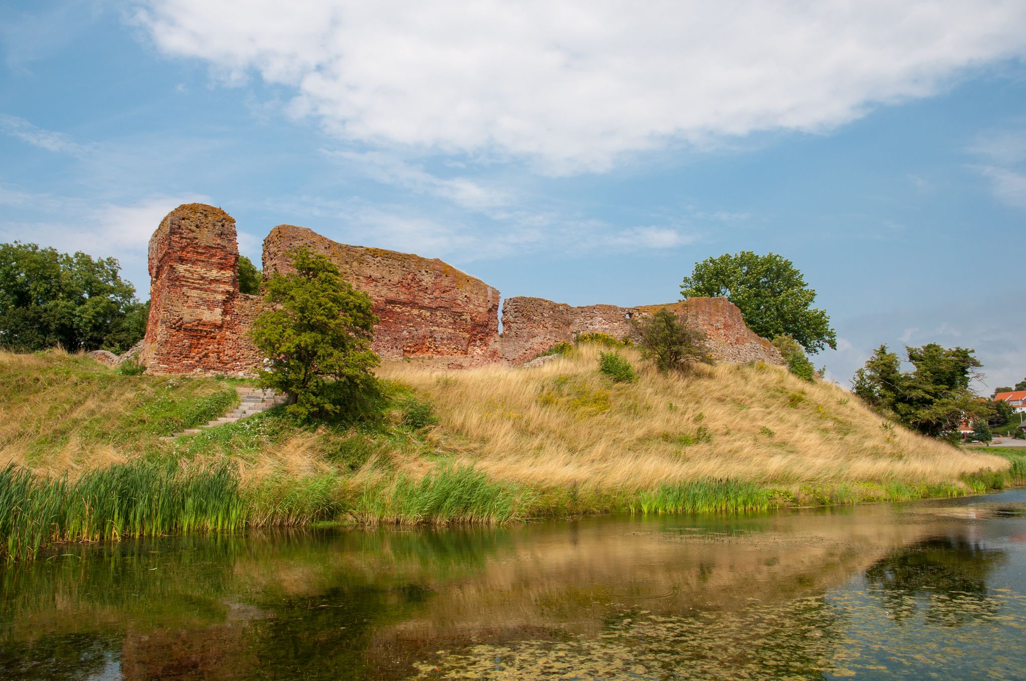 Photo of the castle ruins in town of Vordingborg in Denmark.