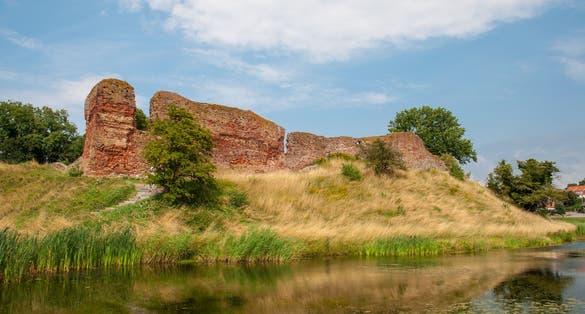 Photo of the castle ruins in town of Vordingborg in Denmark.
