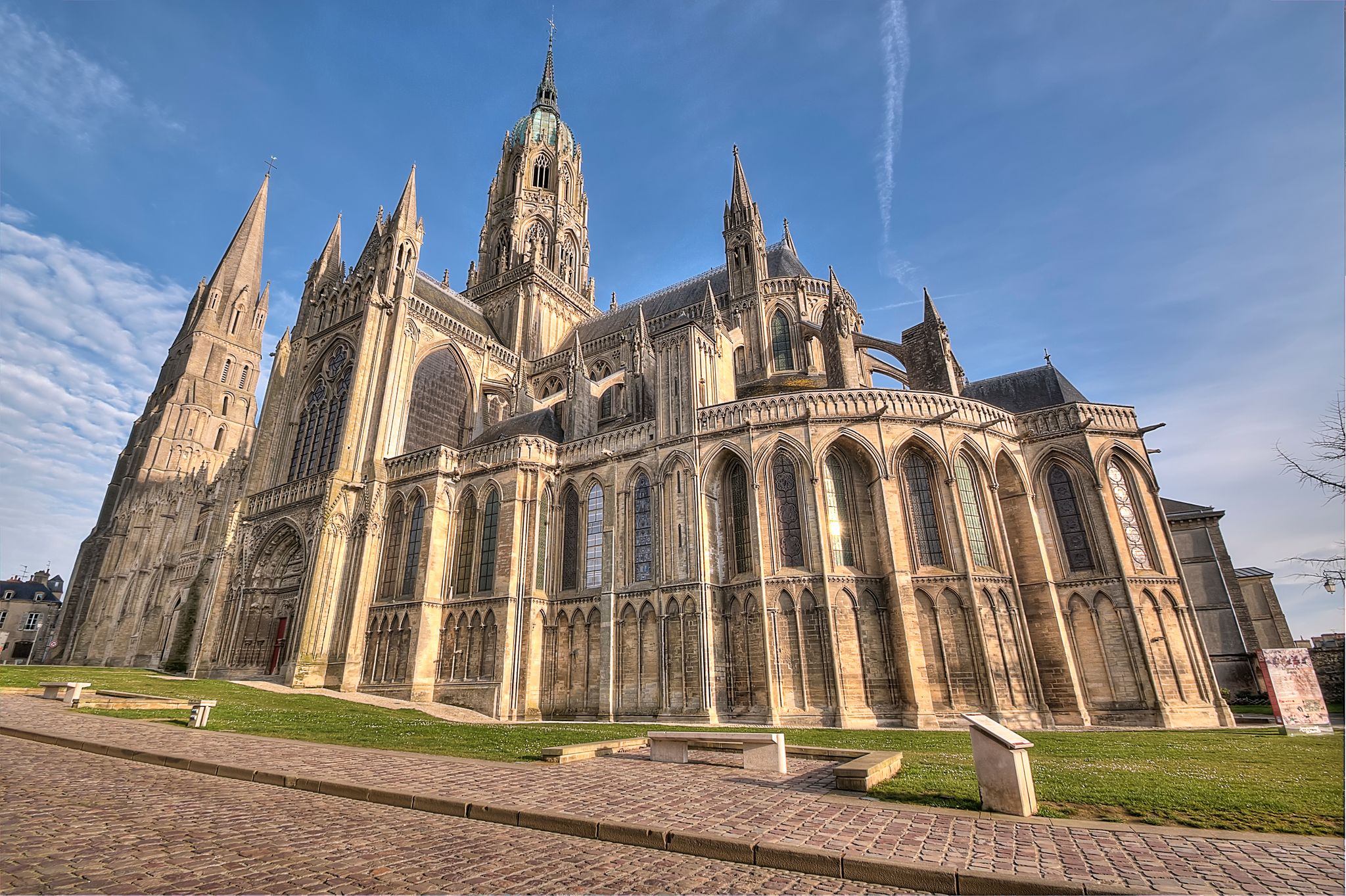 Photo of Bayeux medieval Cathedral of Notre Dame, Calvados department of Normandy, France.