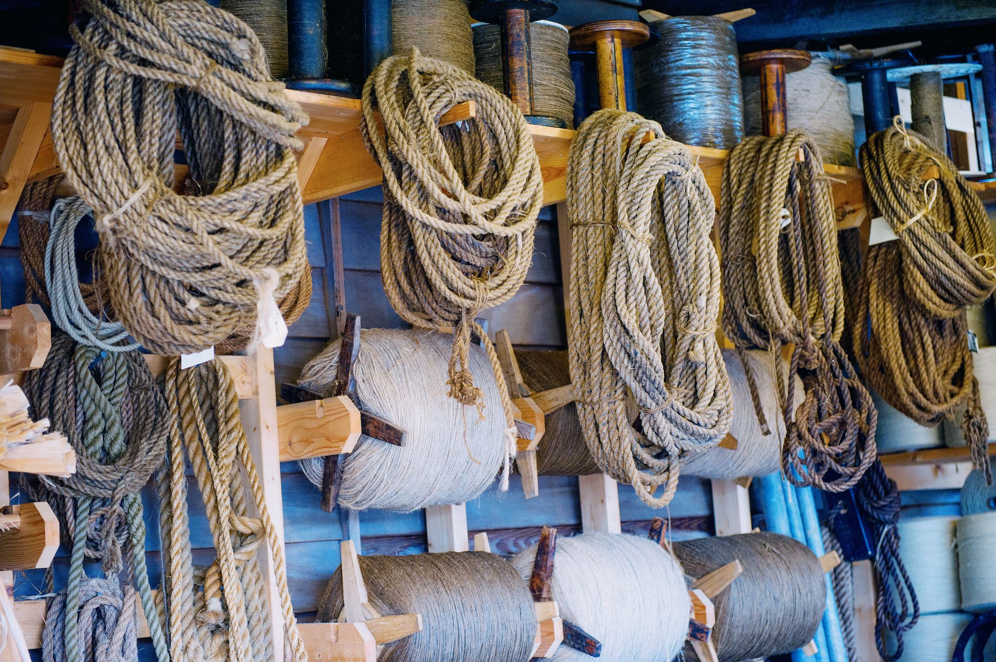 Photo of Closeup fisherman's gear in the Viking Ship Museum in Roskilde, Denmark.
