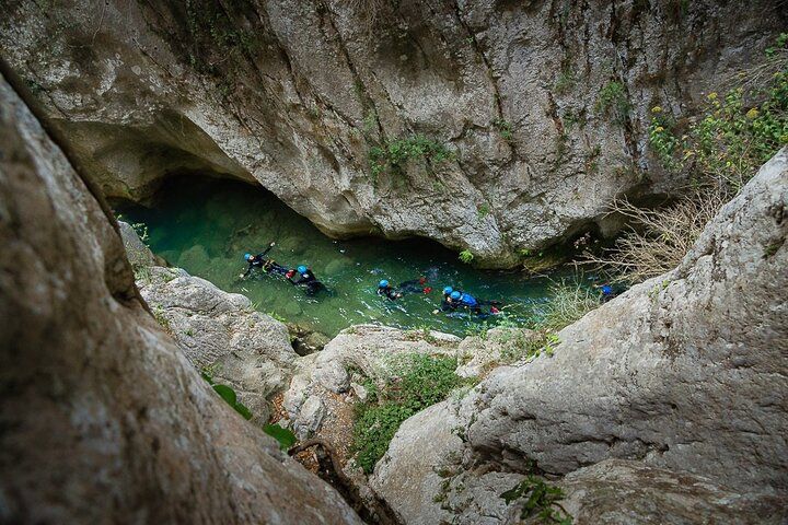 Canyoning descent of the Galamus Gorge