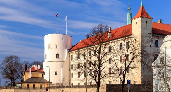 Riga Castle or Rigas pils, Latvian government residence, official residence of the President of Latvia as well as home to several museums on the banks of River Daugava in Riga, the capital of Latvia