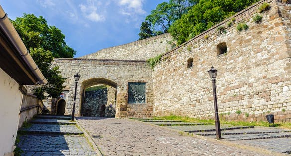 Photo of entrance into the Castle of Eger, Hungary.
