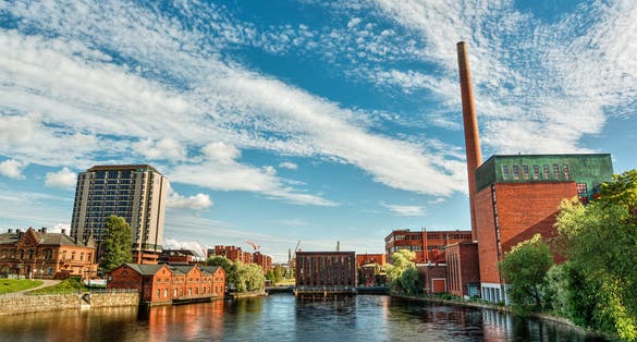 Photo of Industrial buildings in Tampere, Finland.