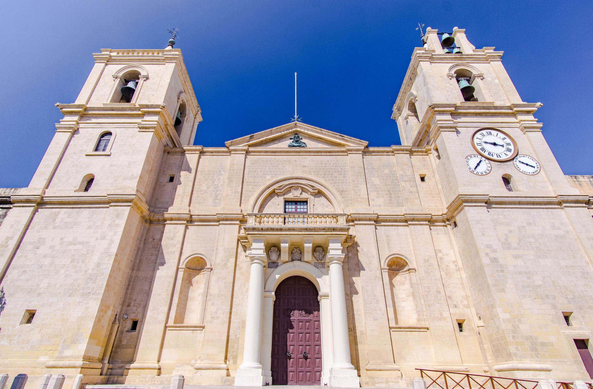 Photo of a close up to exterior view of Saint John's Co-Cathedral in Valletta, Malta.