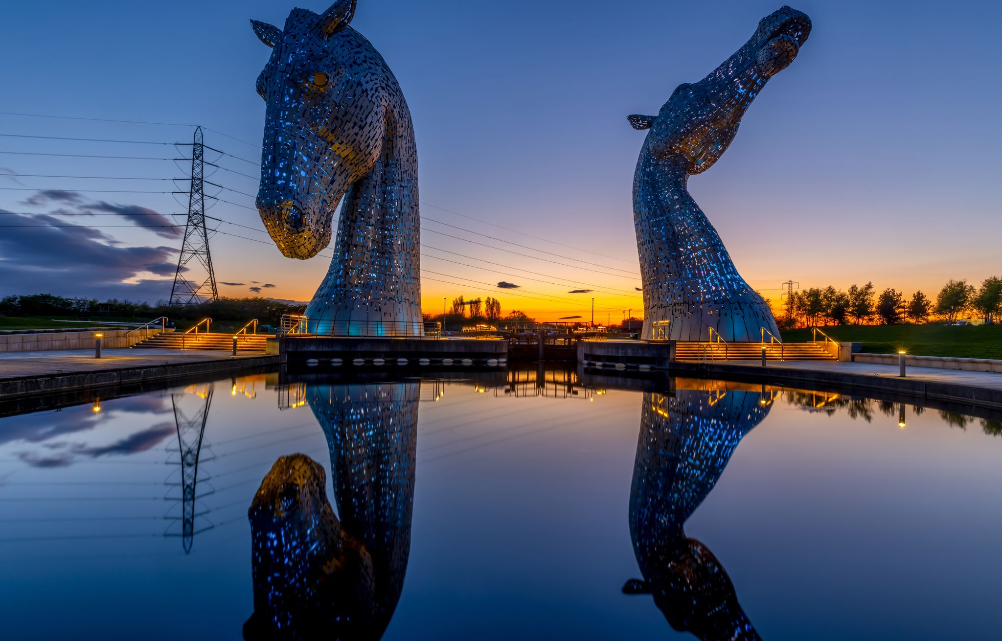 The kelpies Scotland early evening shot