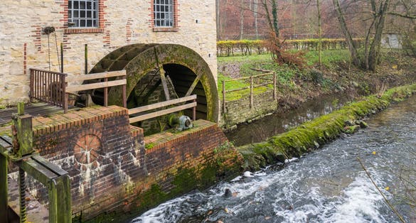 Photo of Knollmeyer mill in the Nettetal valley near Rulle, Wallenhorst, Osnabrueck-Land, Lower Saxony, Germany.