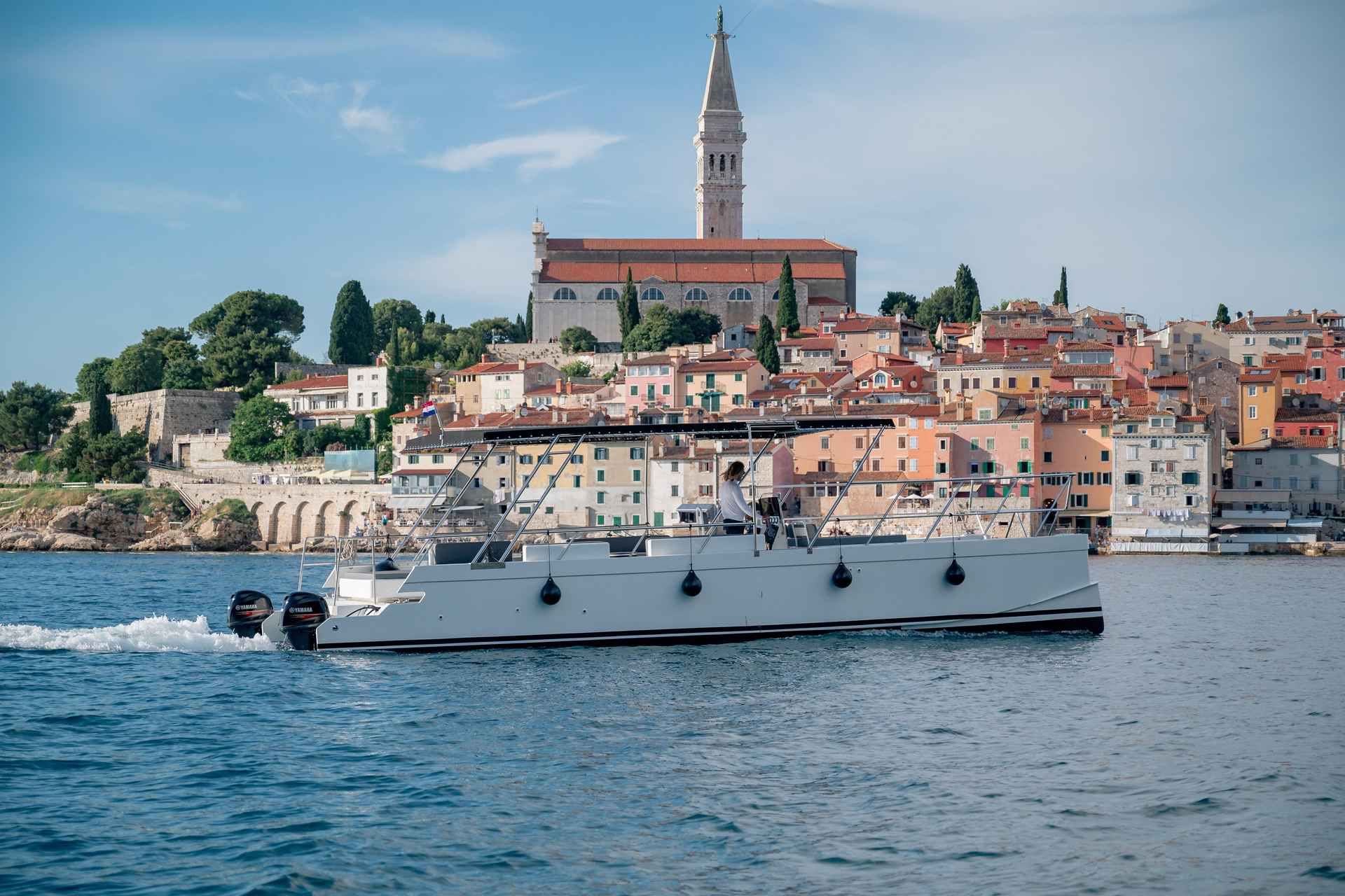 Rovinj: Sunset & dolphin group tours with Catamaran