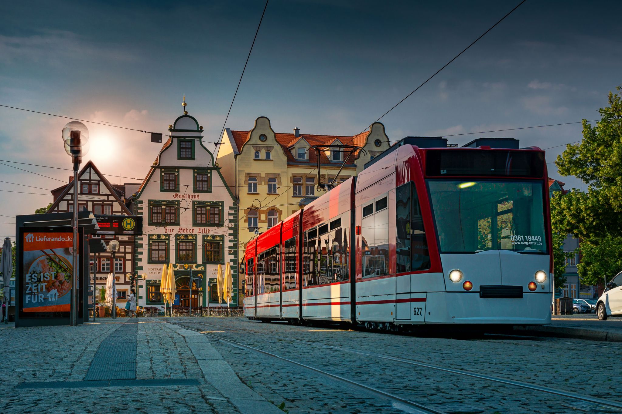 ERFURT,GERMANY-Tramway network system in Erfurt Germany.