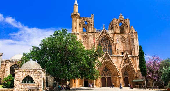 Old town of Famagusta with Lala Mustafa Pasa Mosque, Cyprus