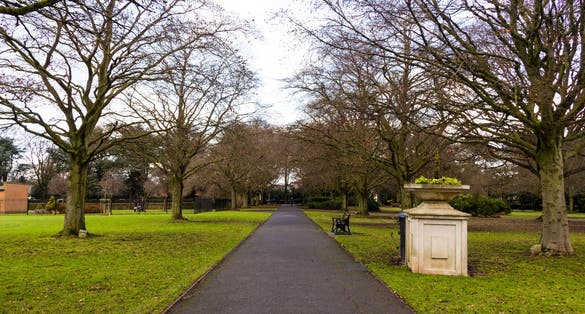 Photo of War memorial park, England.