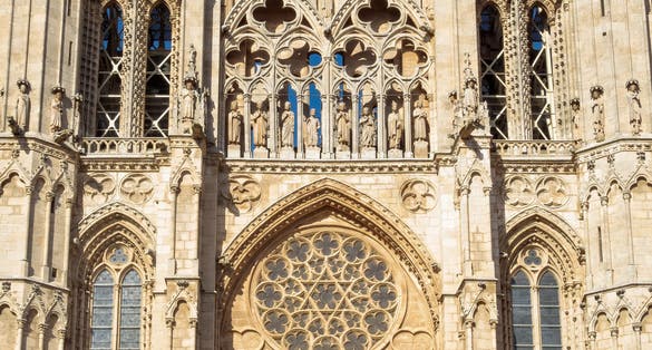 Photo of Details of the west facade of the Cathedral of Saint Mary - Burgos, Castile and Leon, Spain.