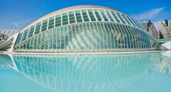 Photo of modern Architecture in the City of Arts and Sciences, Valencia, Spain.