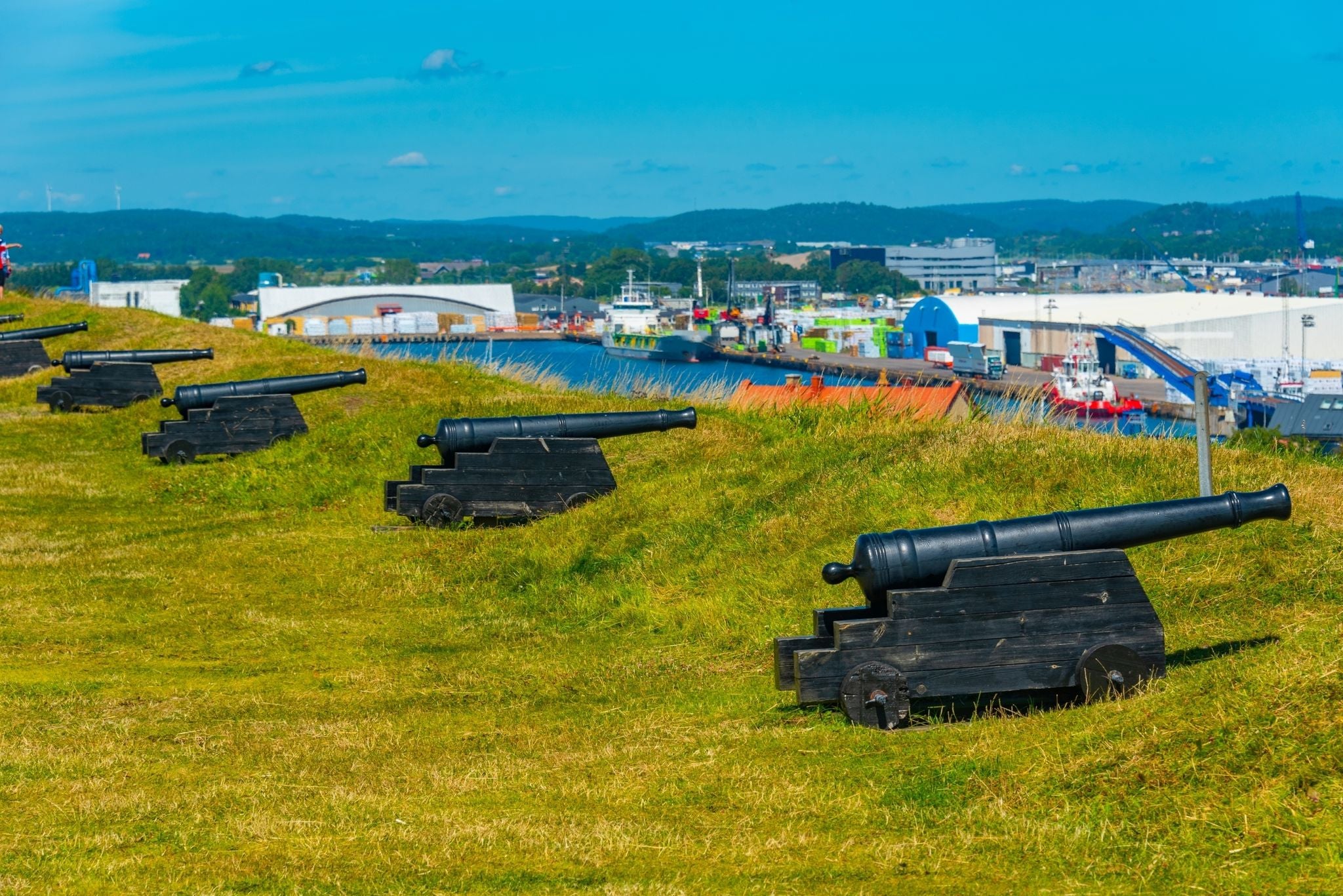 photo of Cannons at Varberg fortress in Sweden.