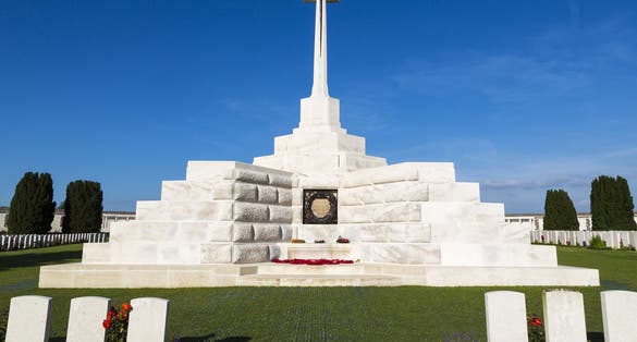 Photo of Tyne Cot World War One Cemetery, the largest British War cemetery in the world ,Zonnebeke, Belgium.