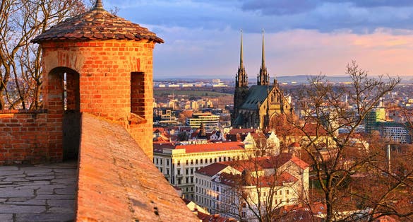 Photo of cathedral of Saints Peter and Paul. Beautiful old architecture and a popular tourist destination, Brno, Czech Republic.