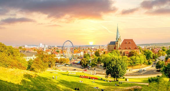photo of view  of View over, Old city of Erfurt, Germany