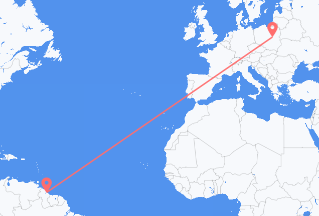 Georgetown to Warsaw