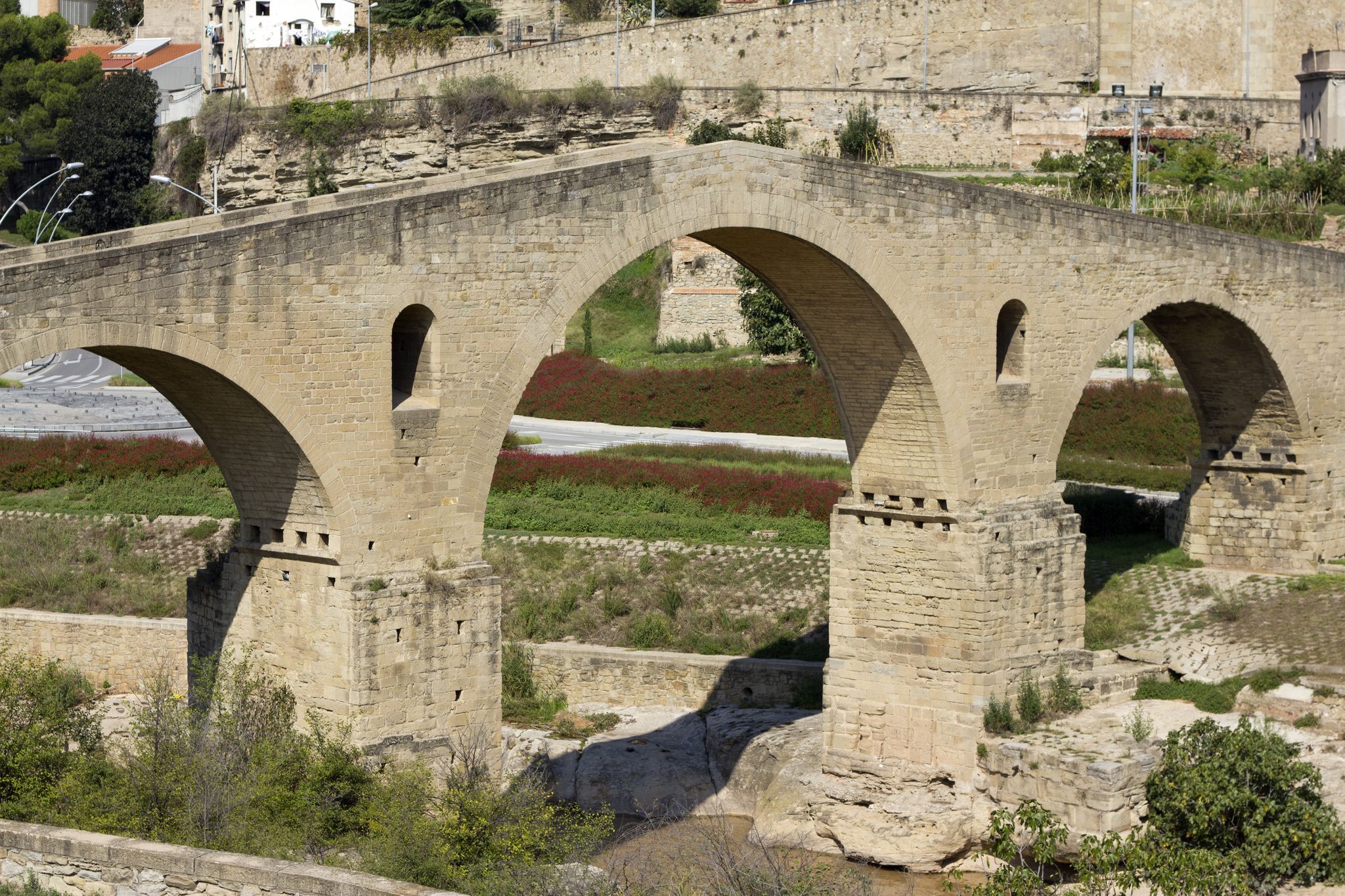 Photo of Old bridge is of Roman origin in Manresa, Catalonia ,Spain.