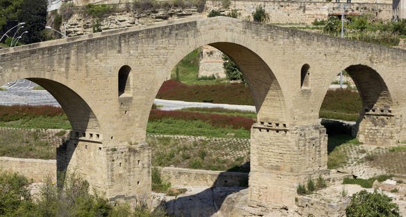 Photo of Old bridge is of Roman origin in Manresa, Catalonia ,Spain.