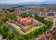 Photo of aerial view of the Citadel of Fagaras, in Brasov county, Romania. 