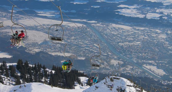 photo of the elevator in a ski resort. Innsbruck, Austria.