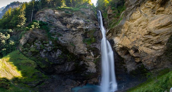 photo of Reichenbach Falls in the Bernese Oberland region,Switzerland.