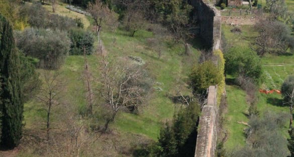 Walls of Siena west of Porta Tufi, Siena, Tuscany, Italy