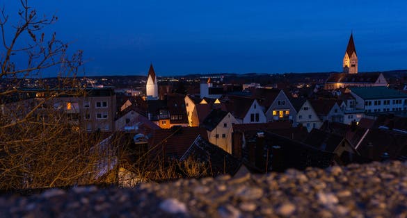 Photo  at night  in Kaufbeuren Germany.
