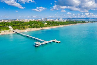Photo of Aerial view of the pier of Burgas in Bulgaria.