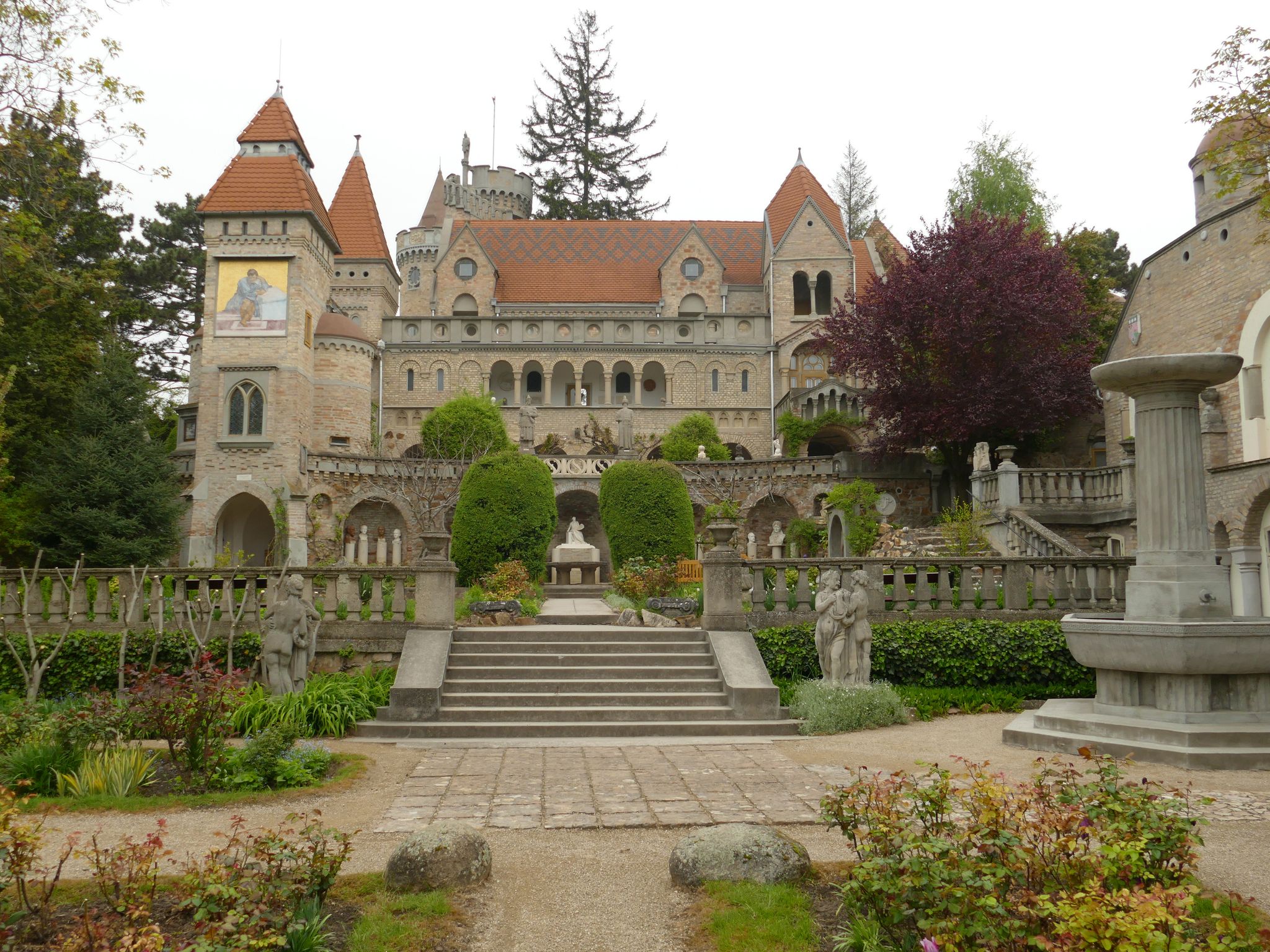 photo of Front of Bory castle in Szekesfehervar, Hungary .