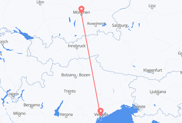 Venezia a Monaco di Baviera