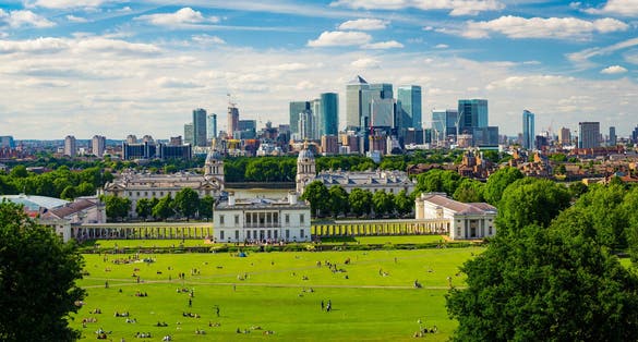 Panorama Cityscape View from Greenwich, London, England, UK.