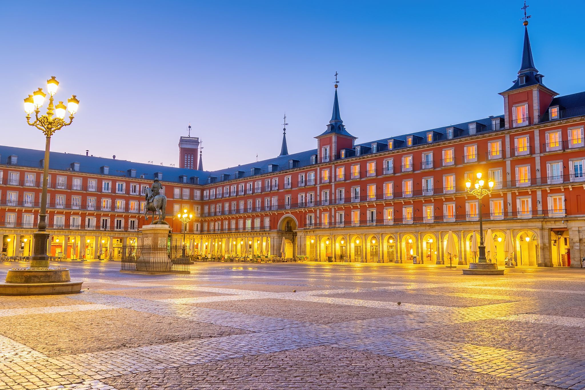 Photo of Old town Madrid, Spain's Plaza Mayor in the morning light.