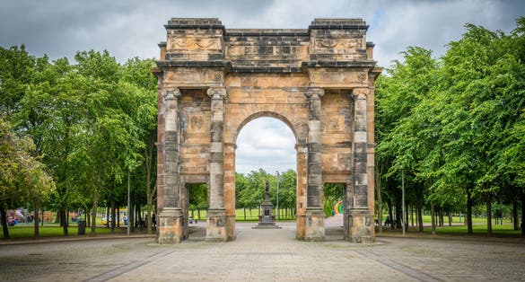 McLennan Arch in Glasgow green park, Scotland.