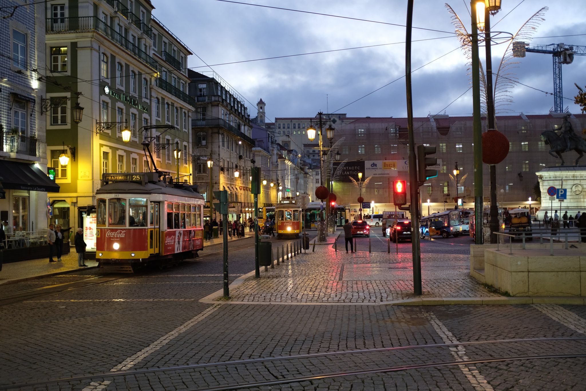 Photo of PraÃ§a da Figueira at night,Lisbon ,Portugal.